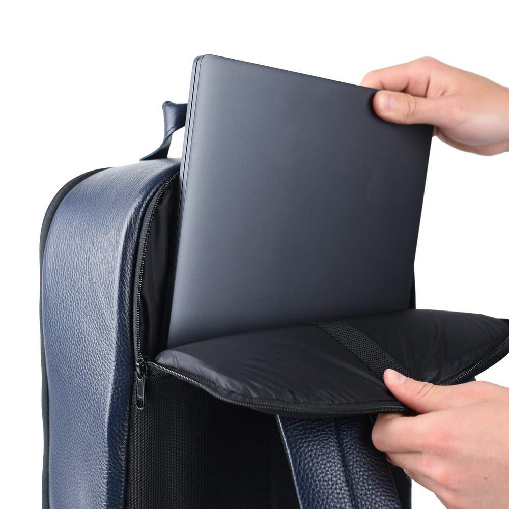 MG Leatherwork- Backpack, Flotar Leather, Dark Blue