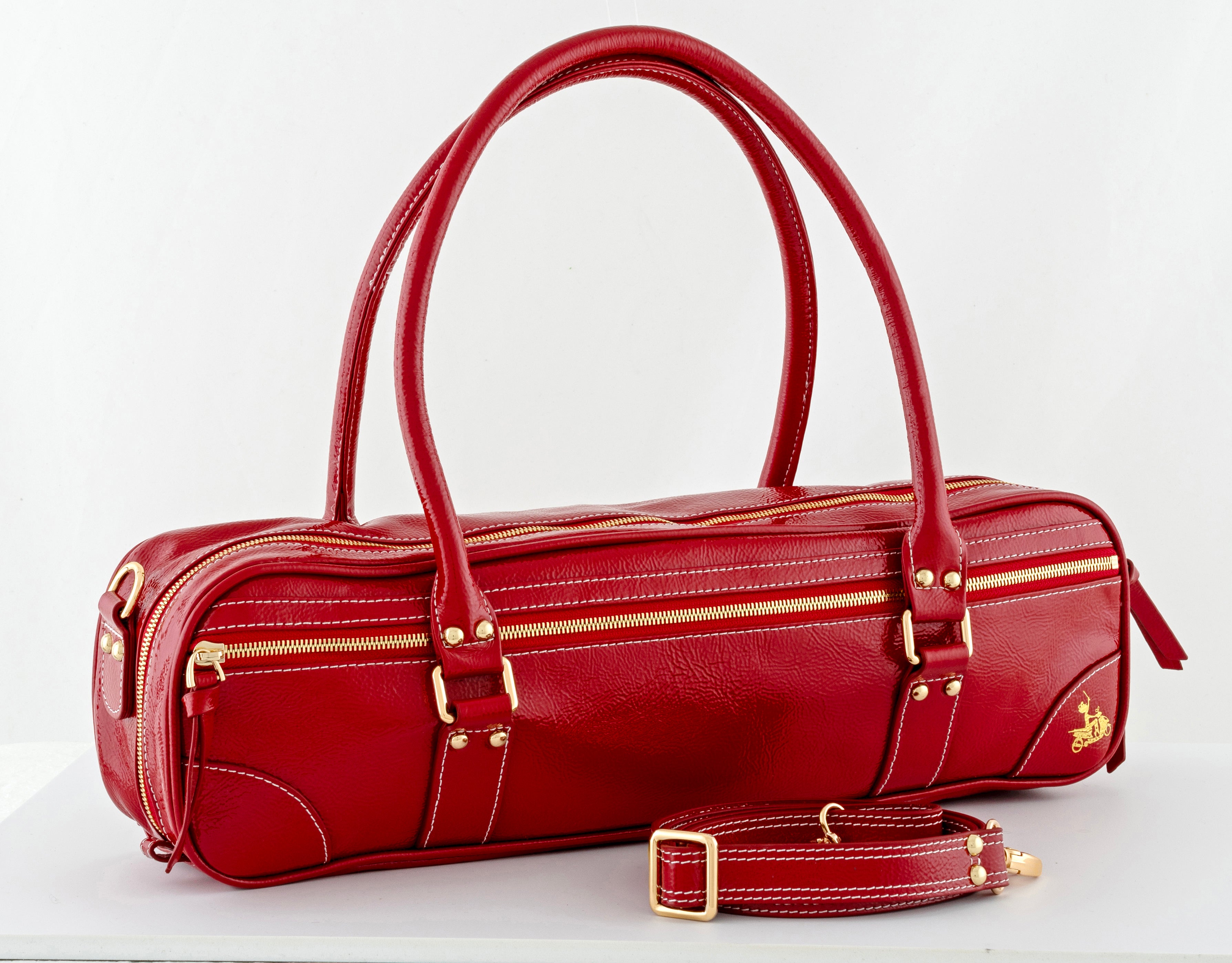 Fluterscooter- Patent Leather Bag, red