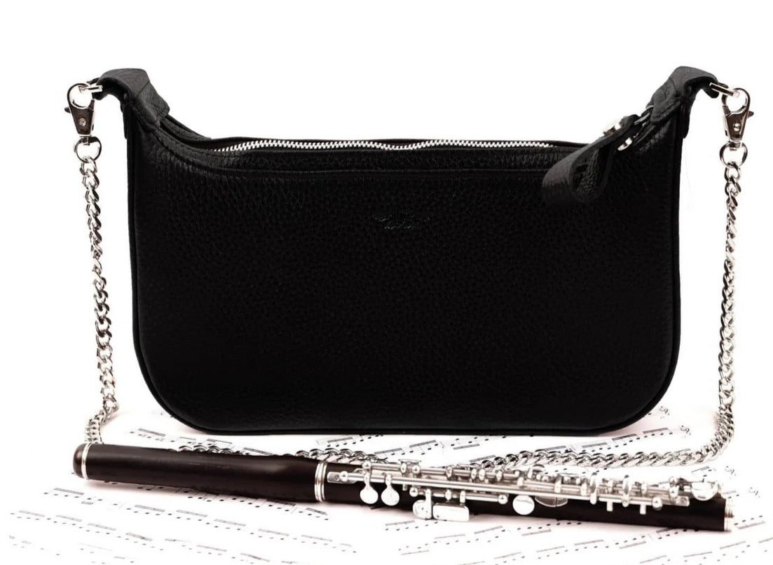 MG Leatherwork- Flute + piccolo gig bag, Flotar Leather, svart