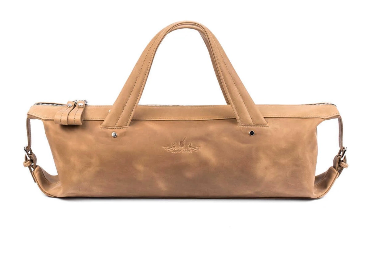 MG Leatherwork-Flute gig bag- Crazy Horse Leather- Olive