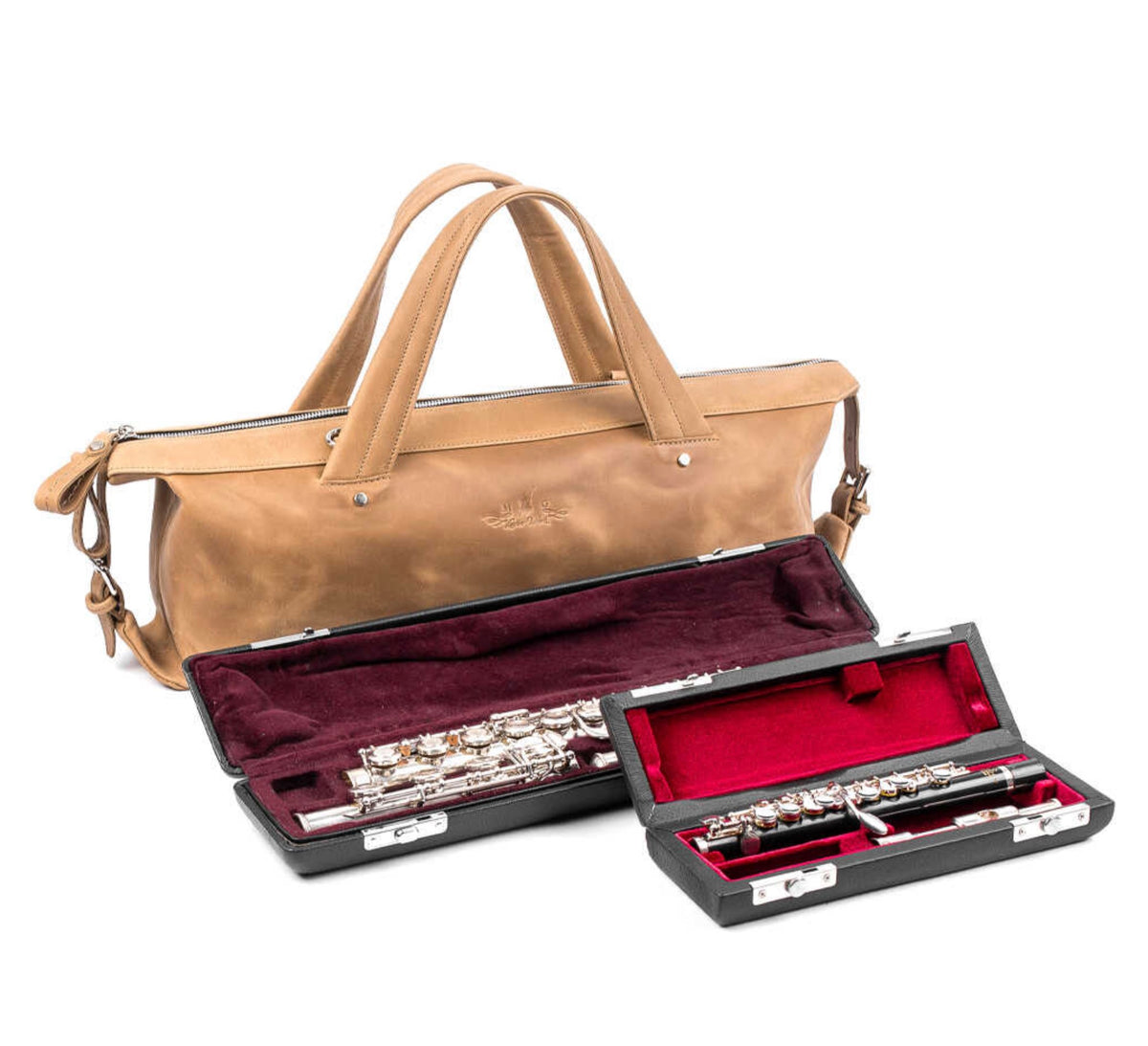 MG Leatherwork-Flute gig bag- Crazy Horse Leather- Olive