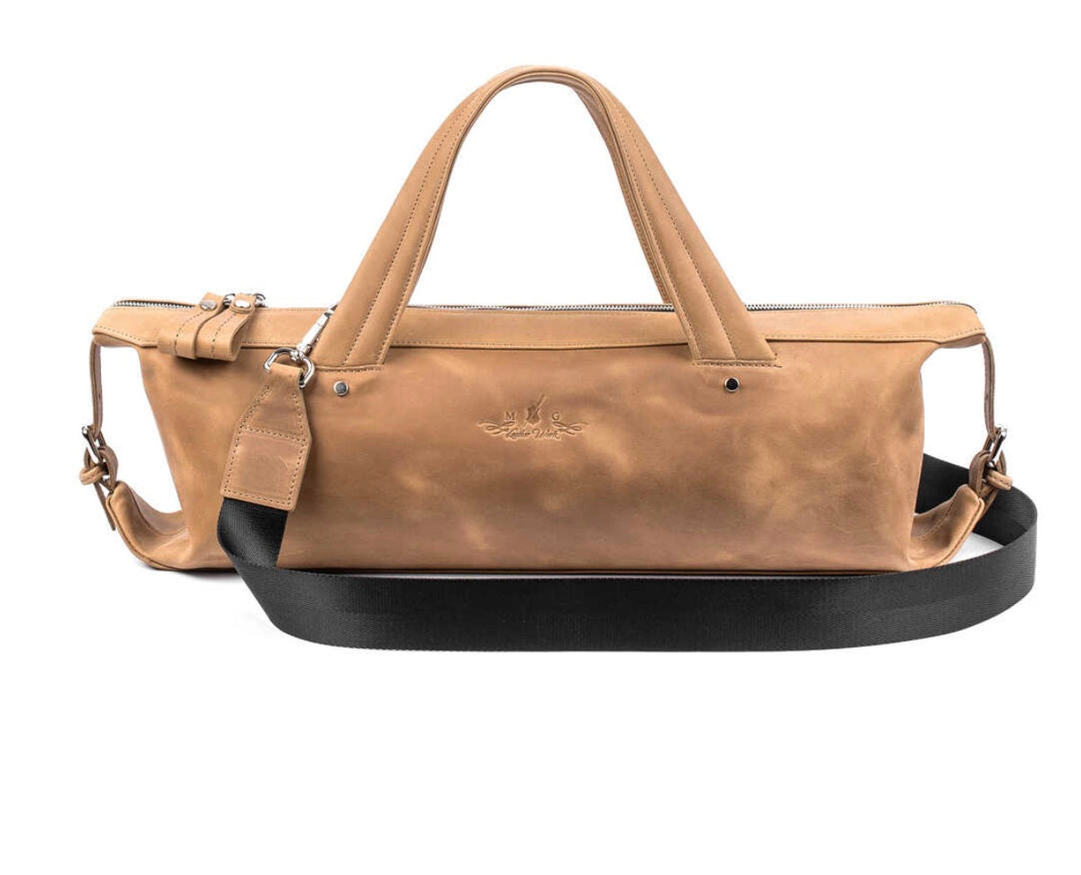 MG Leatherwork-Flute gig bag- Crazy Horse Leather- Olive