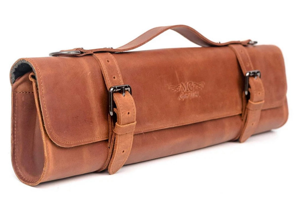 MG Leather work- Classic style, crazy horse leather, Ljusbrun