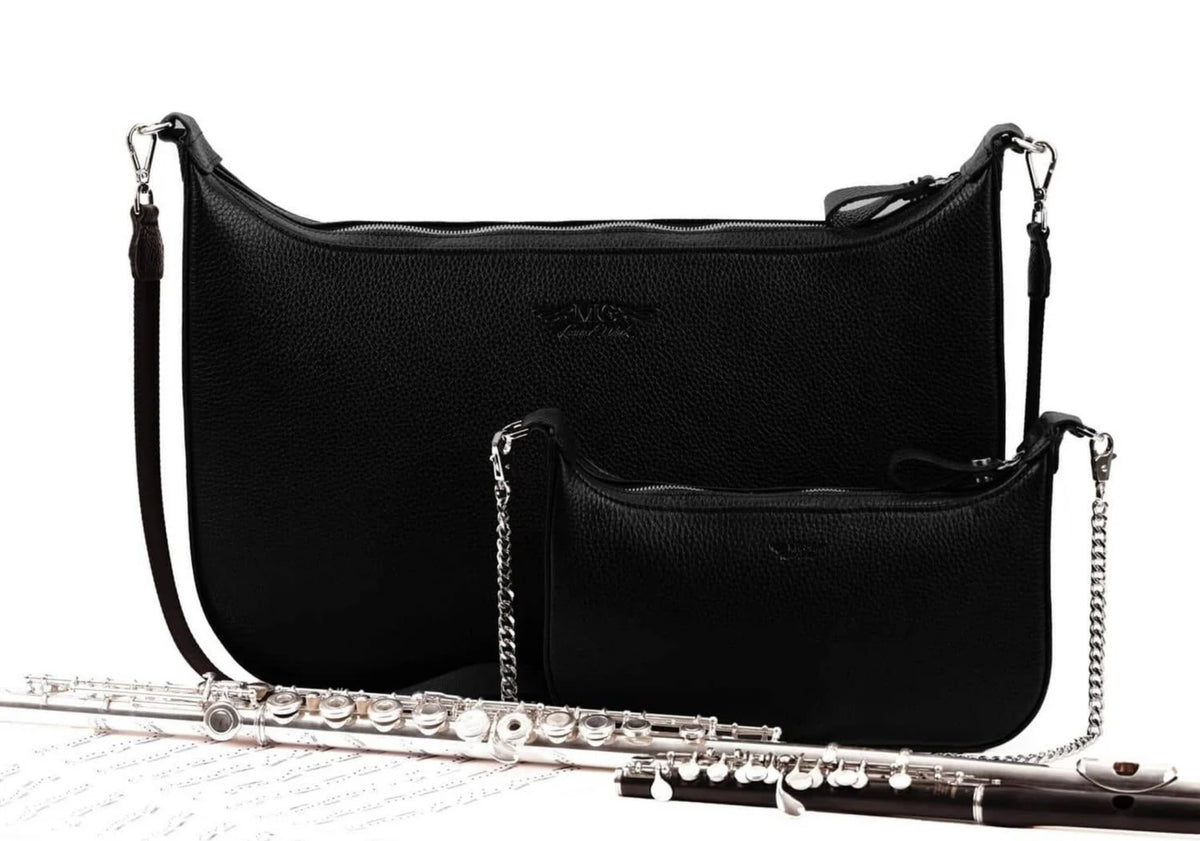 MG Leatherwork- Flute + piccolo gig bag, Flotar Leather, svart
