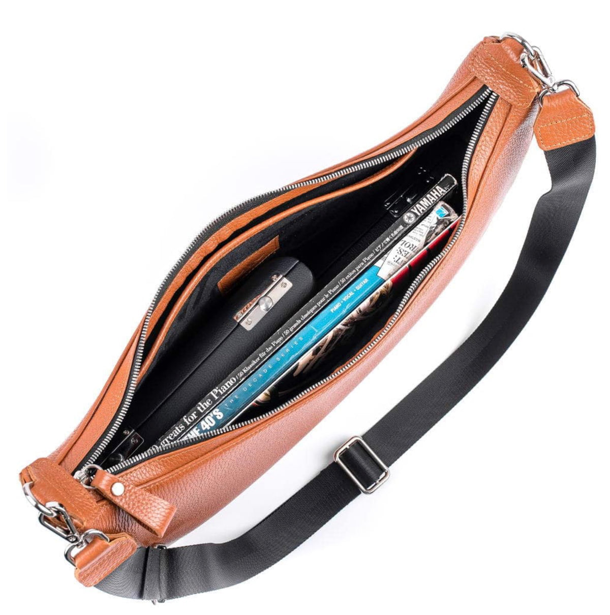 MG Leatherwork- Flute + piccolo gig bag, Flotar Leather, svart