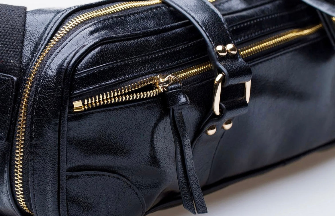 FluterScooter- Patent leather bag, Black