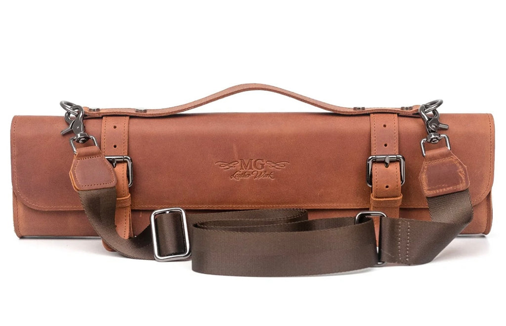 MG Leather work- Classic style, crazy horse leather, Ljusbrun