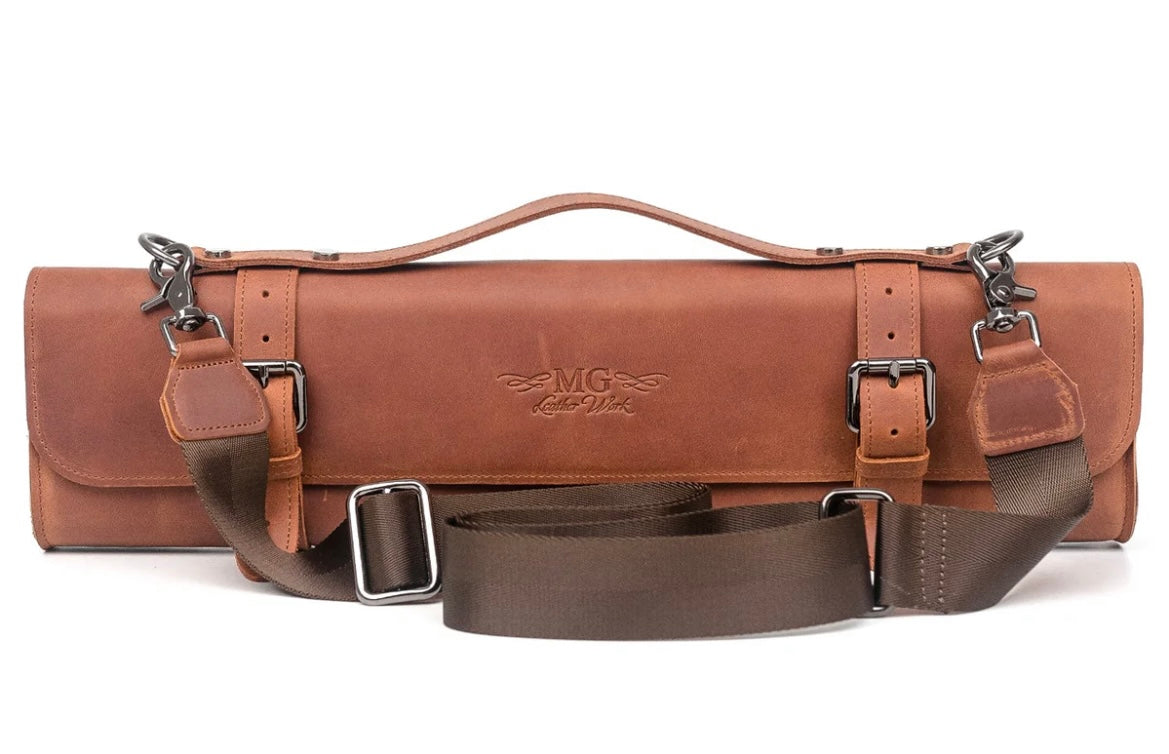 MG Leather work- Classic style, crazy horse leather, Ljusbrun