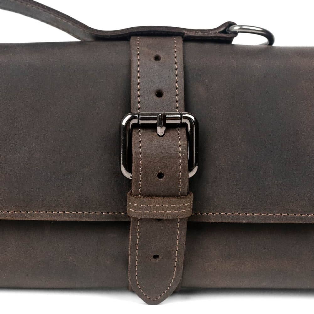 MG Leather work- Classic style, crazy horse leather, Brun