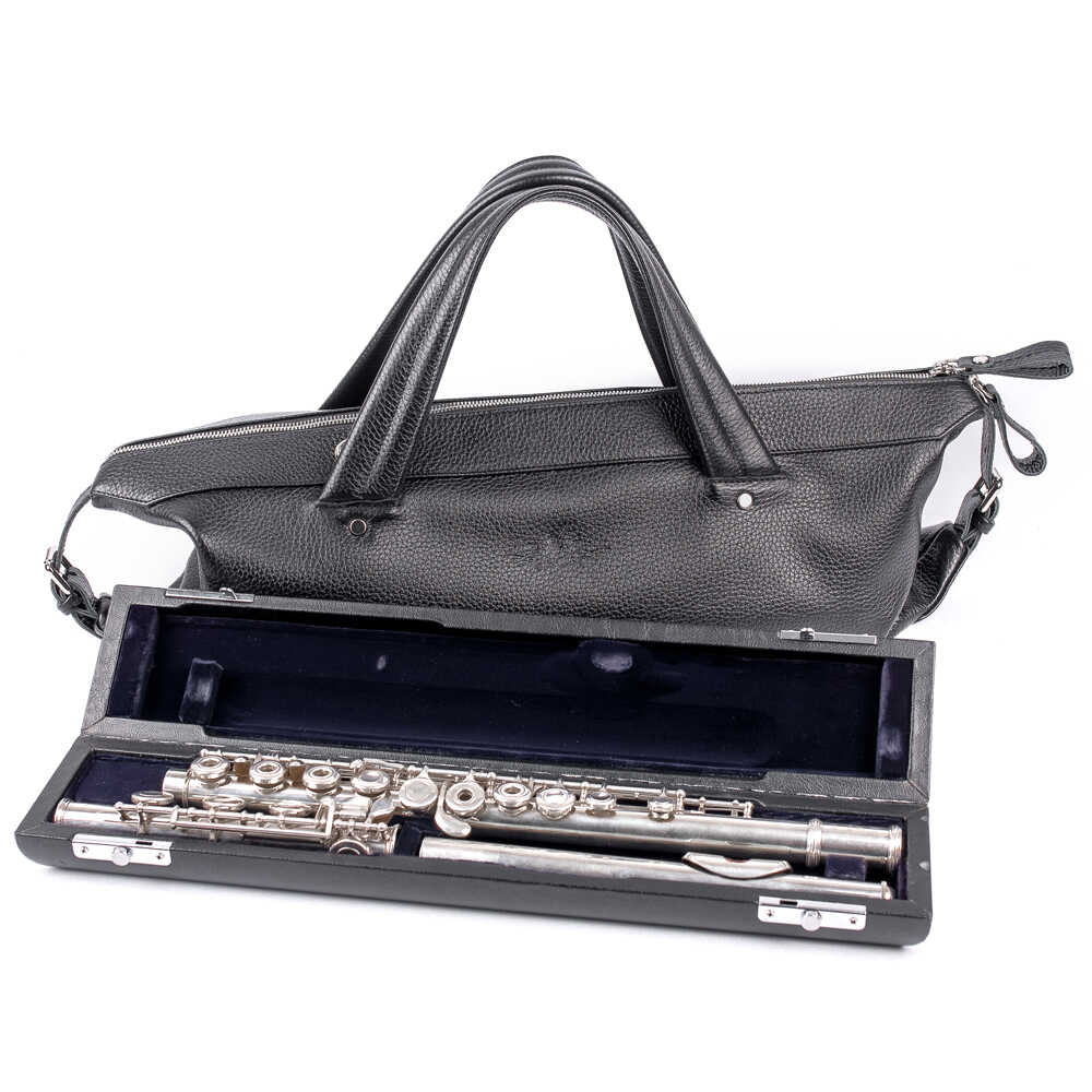 MG Leatherwork- Flute gig bag, Flotar Leather, Svart