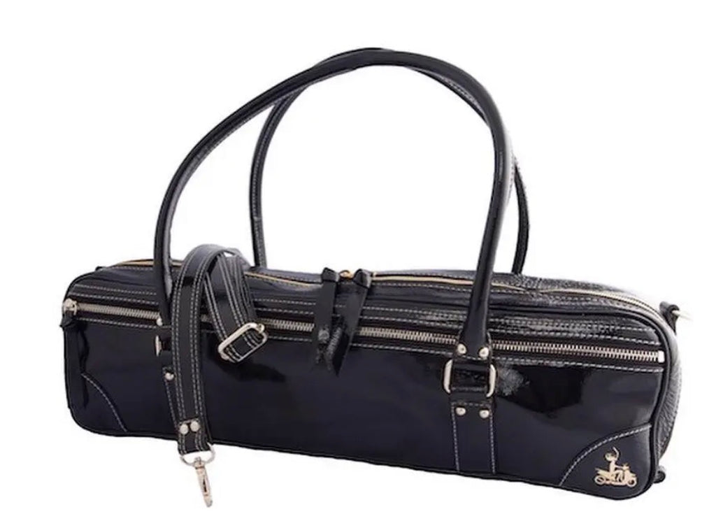 FluterScooter- Patent leather bag, Black