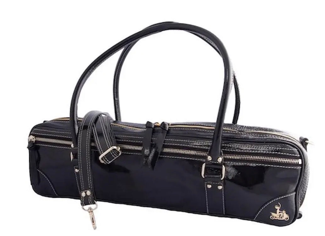 FluterScooter- Patent leather bag, Black